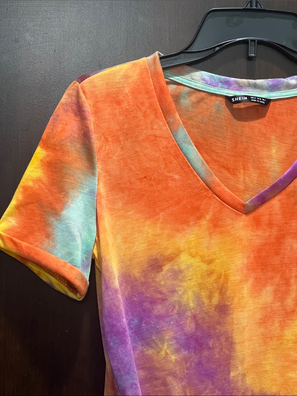 Bright Tie-Dye V-Neck Knot Front Tshirt Dress Multicolor medium - Picture 2 of 4
